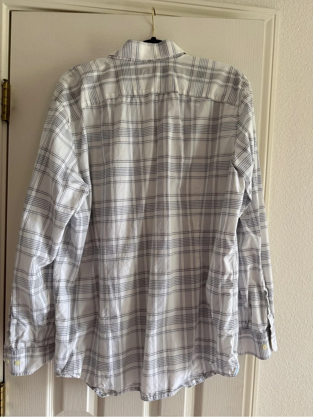 Banana Republic White Plaid Button-Down Shirt